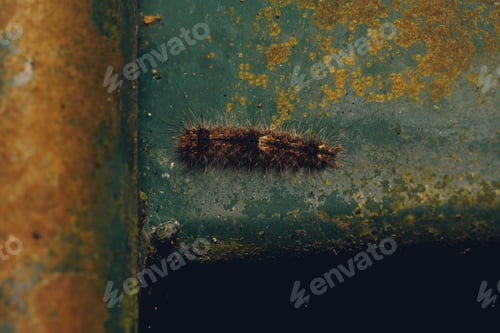Preview: caterpillar macro shot in a bench