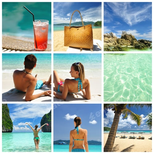 Preview: Collage Made With Beautiful Tropical Resort Shots