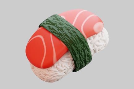 Preview: 3D Stylized Salmon Nigiri Sushi