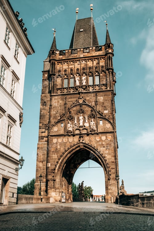 Preview: Old town bridge tower on Charles Bridge - Karluv Most. Prague, Czech Republic
