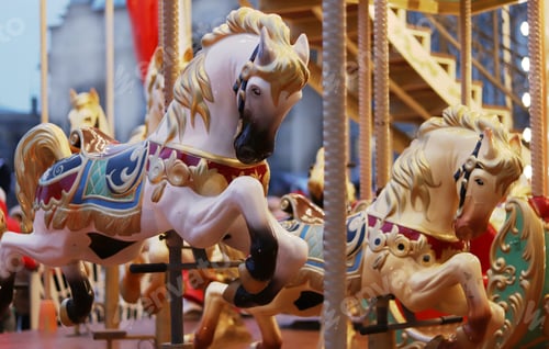 Preview: Children 's carousel in the form of horses
