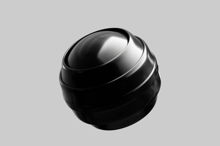 Preview: Black metallic segmented sphere