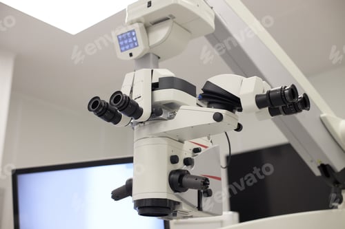Preview: Surgical Microscope Being Used during Medical Procedure in Operating Room