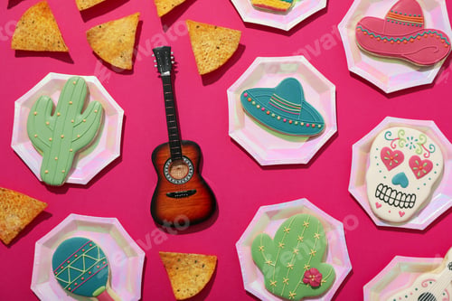 Preview: Decorative guitar with deorations for the Cinco de Mayo holiday