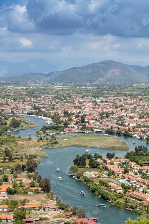 Preview: Turkey touristic area Dalyan Ortaca, ancient city of Kaunos, Dalyan valley, Turkey.