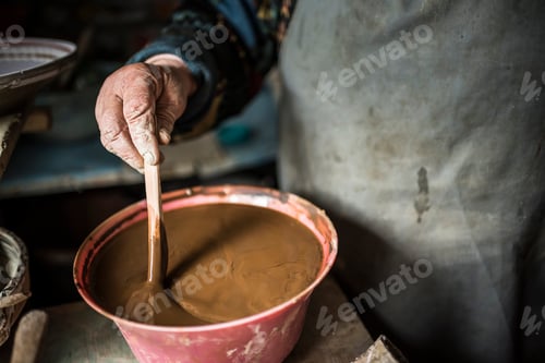 Preview: Woman making Horezu ceramics, a unique type of Romanian pottery, UNESCO Cultural Heritage List, Wall