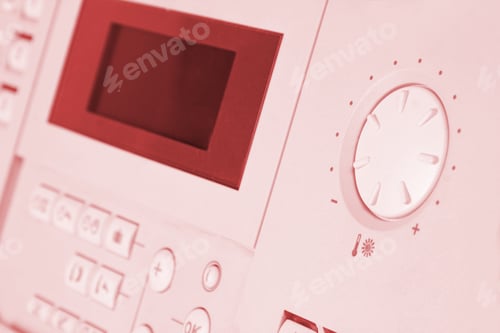 Preview: Control Panel Of Gas Boiler. Toned