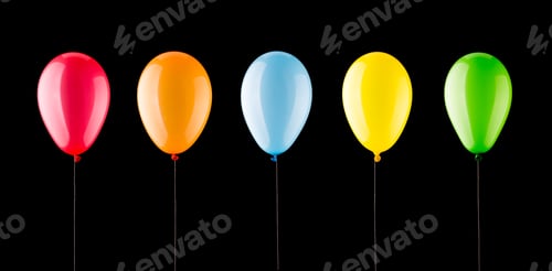 Preview: Five colorful balloons