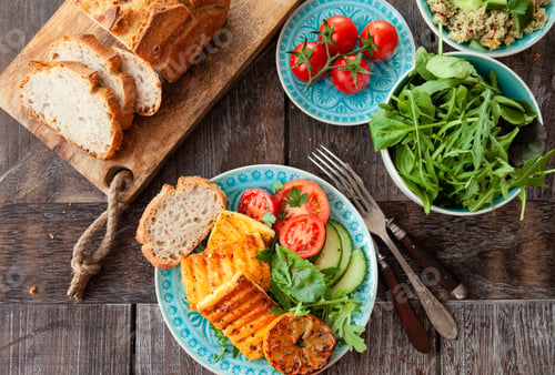 Preview: BBQ grilled cheese with fresh salad