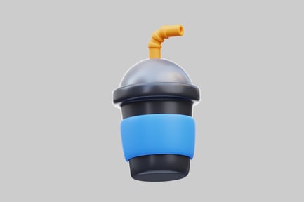 Preview: Cylindrical sippy cup with curved straw