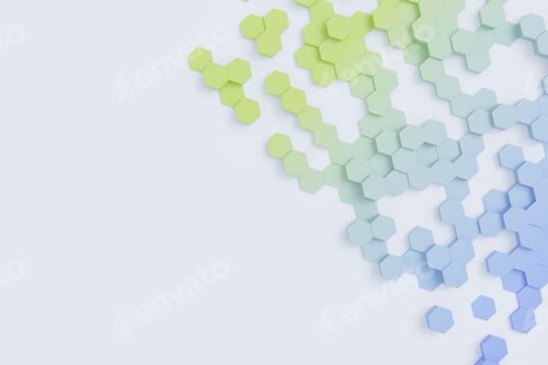 Preview: Hexagonal colored background texture. 3d illustration, 3d rendering