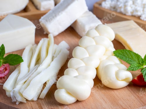Preview: Traditional various cheeses, string, knitted and cecil cheese, turkish delicatessen concept