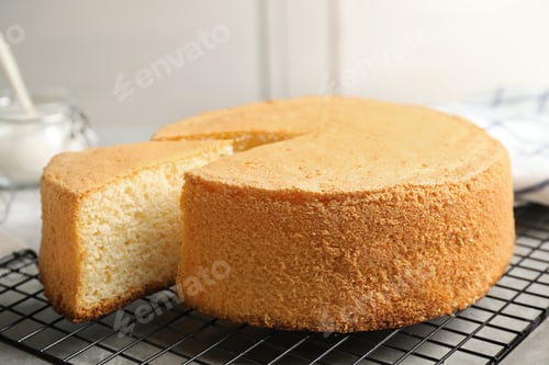 Preview: Delicious fresh homemade cake on grey table