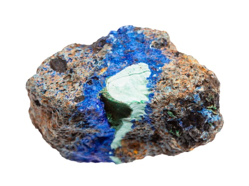 Preview: raw azurite and malachite mineral isolated