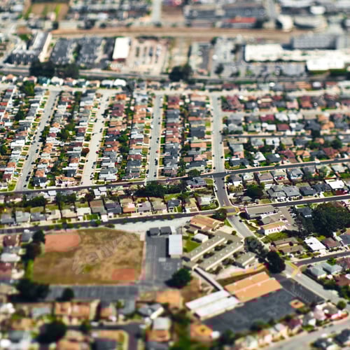 Preview: Aerial view of suburban district.