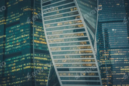 Preview: Evolution and Imperia Tower in district Moscow city. Urban pattern.
