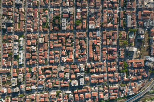 Preview: Aerial view of an urbanized area
