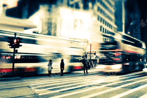 Preview: Abstract cityscape blurred night view. Hong Kong