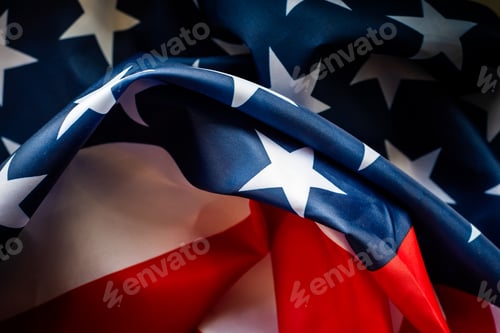 Preview: American Flag Close-Up Showing Red, White, and Blue