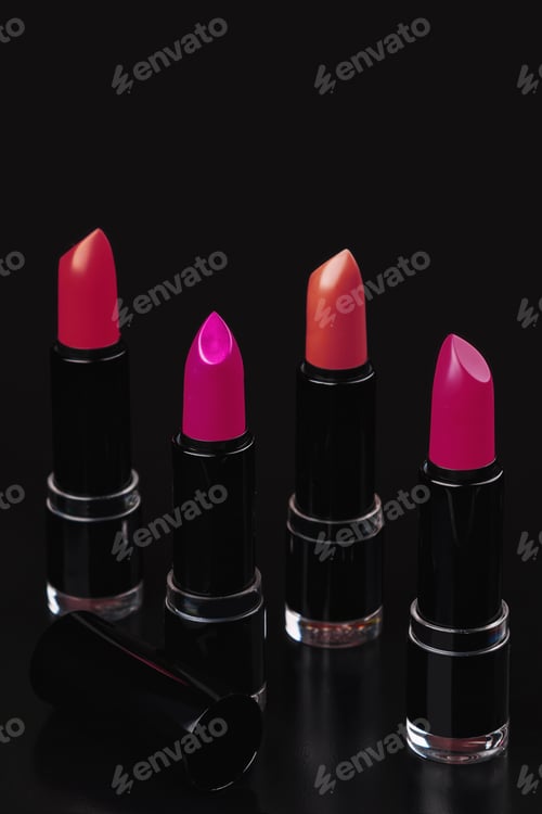 Preview: Vibrant Lipstick Collection on Black Background