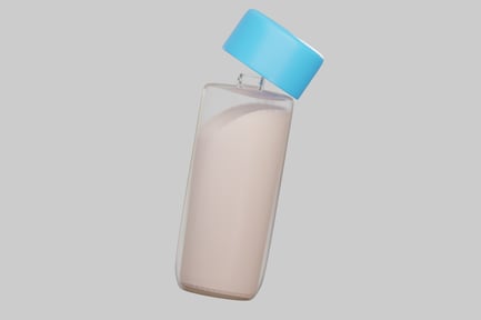 Preview: Transparent plastic bottle with light blue cap