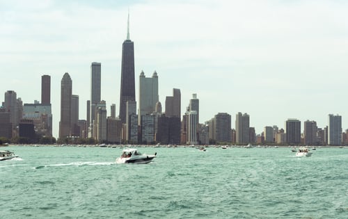 Preview: Chicago Downtown Skyline View From A Boat