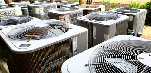 Preview: HVAC outdoor appliances at beach condo in grouping dealing with rust issues and shortened life.