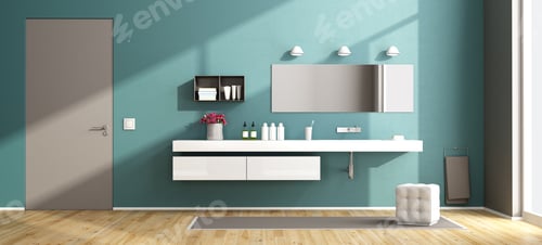 Preview: Blue modern bathroom
