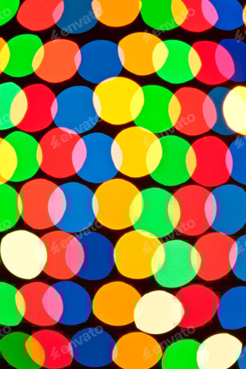 Preview: Close-up of colored circles glow