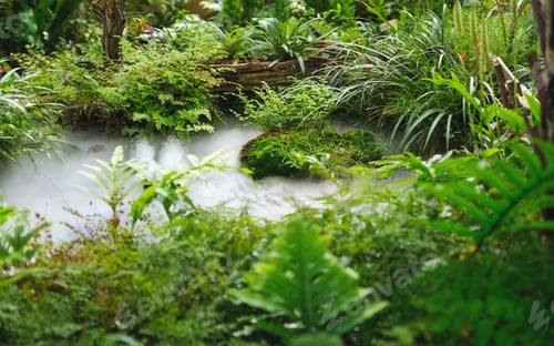 Preview: Plant garden with ultrasonic fogger in the pond