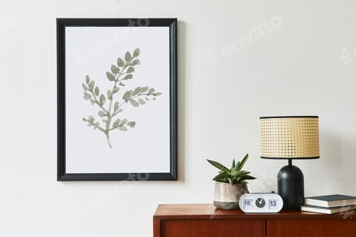 Preview: Retro modern compositon of living room interior