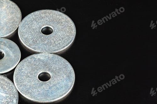 Preview: Bolts on black background