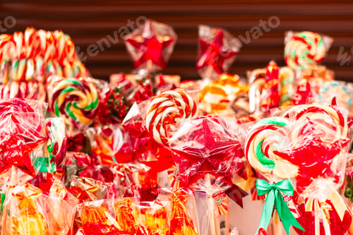 Preview: Christmas market in center of Moscow, Christmas trees, pavilions with sweets, decor and illumination