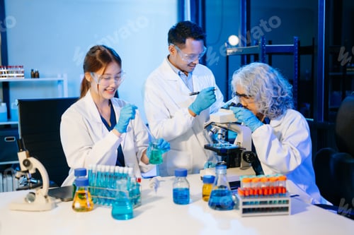 Preview: Scientist team meeting and writing analysis results in the laboratory study