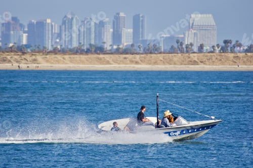 Preview: People having fun on the water with a rare view of the downtown skyline of San Diego