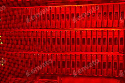 Preview: Photo of hard drives row in data center