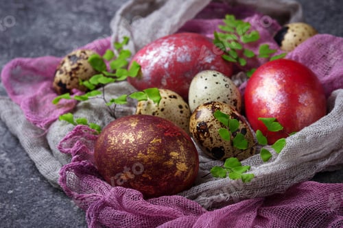 Preview: Easter painted chicken and quail eggs