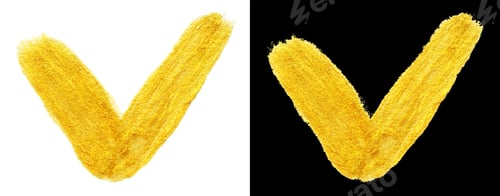 Preview: illustrations of hand drawn gold colors paint smear check mark