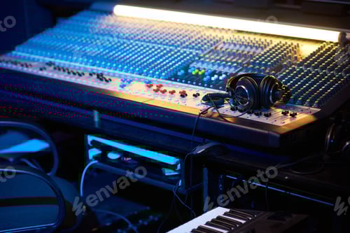 Preview: Audio Mixing Console in Recording Music Studio