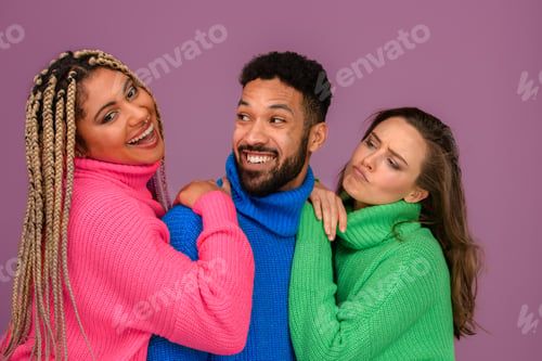 Preview: Portrait of group of multiethnic friends, concept of diversity and friendship.