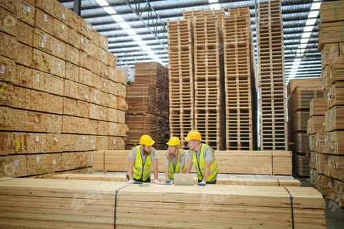 Preview: Logistics Managers Discussing Warehouse Plan In Progress Works In Warehouse Industry.