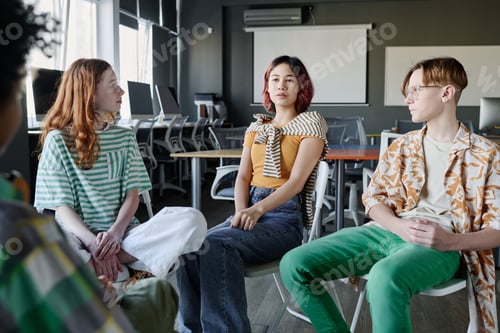 Preview: Asian Girl Speaking During Group Therapy Session