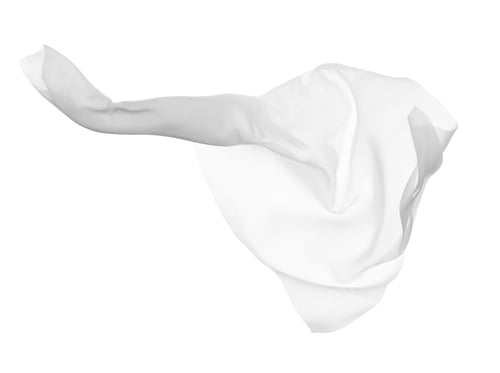Preview: Abstract White Fabric Flowing on a White Background