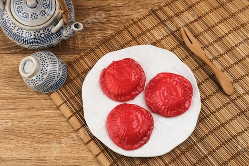 Preview: Ang Kue (Kue Ku) or Kue Thok, steamed Chinese pastry