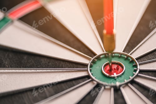 Preview: The red arrow in the middle of the dart board shown success. The concept of setting business goals