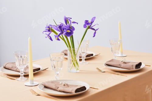 Preview: Dining Table with Iris Flowers