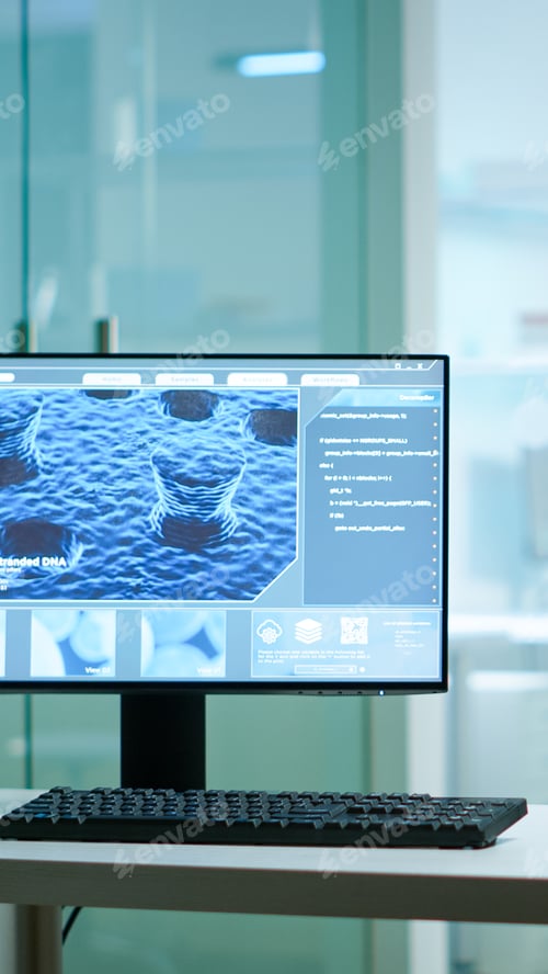 Preview: Chemist laboratory with nobody in it modernly equipped