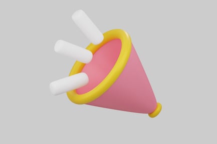 Preview: Pink party horn confetti blast