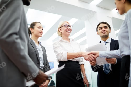Preview: Female Boss Greeting Partner