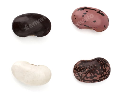 Preview: Dried kidney legumes haricot beans isolated on white background close up